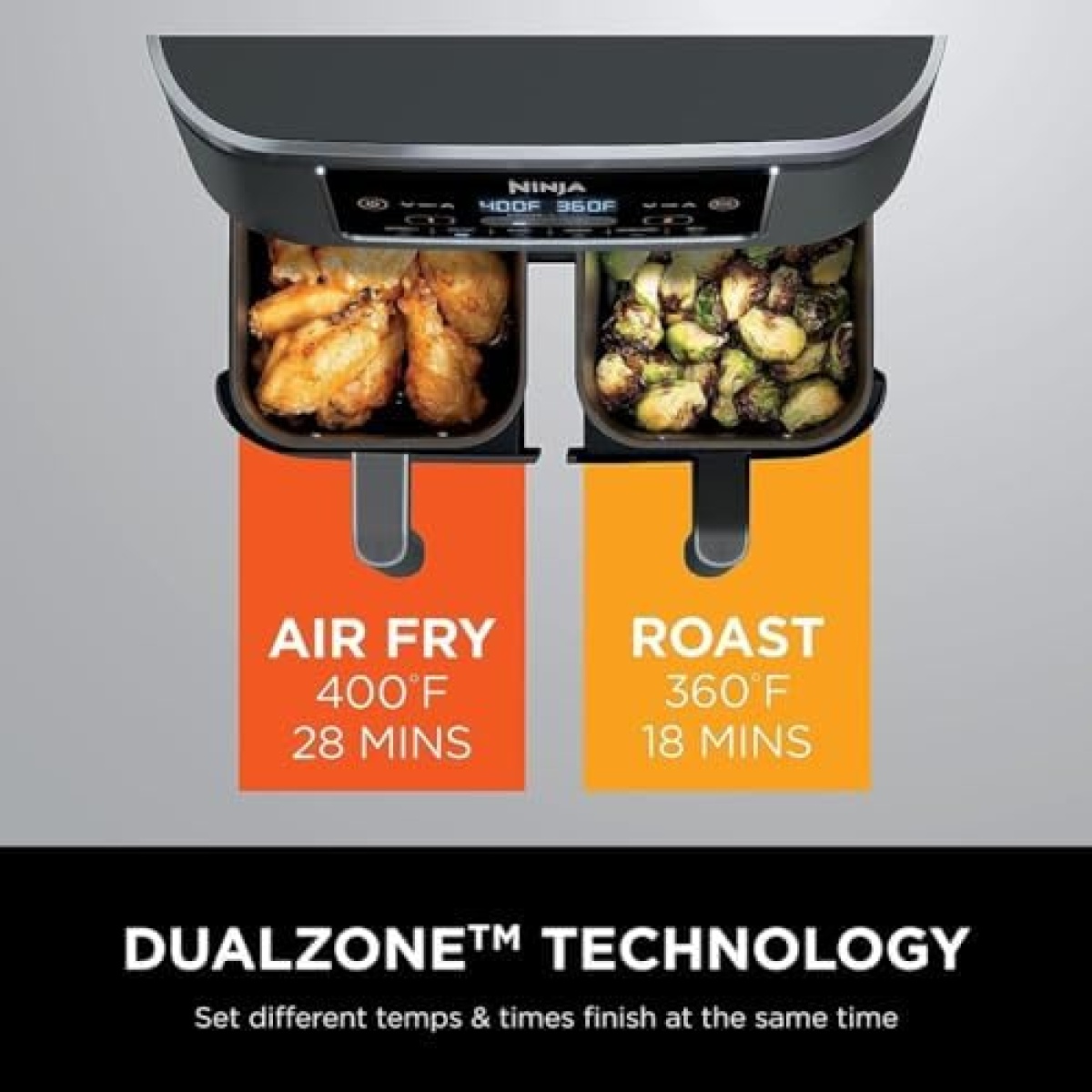 Ninja DZ201 Foodi 8 Quart 6-in-1 DualZone 2-Basket Air Fryer with