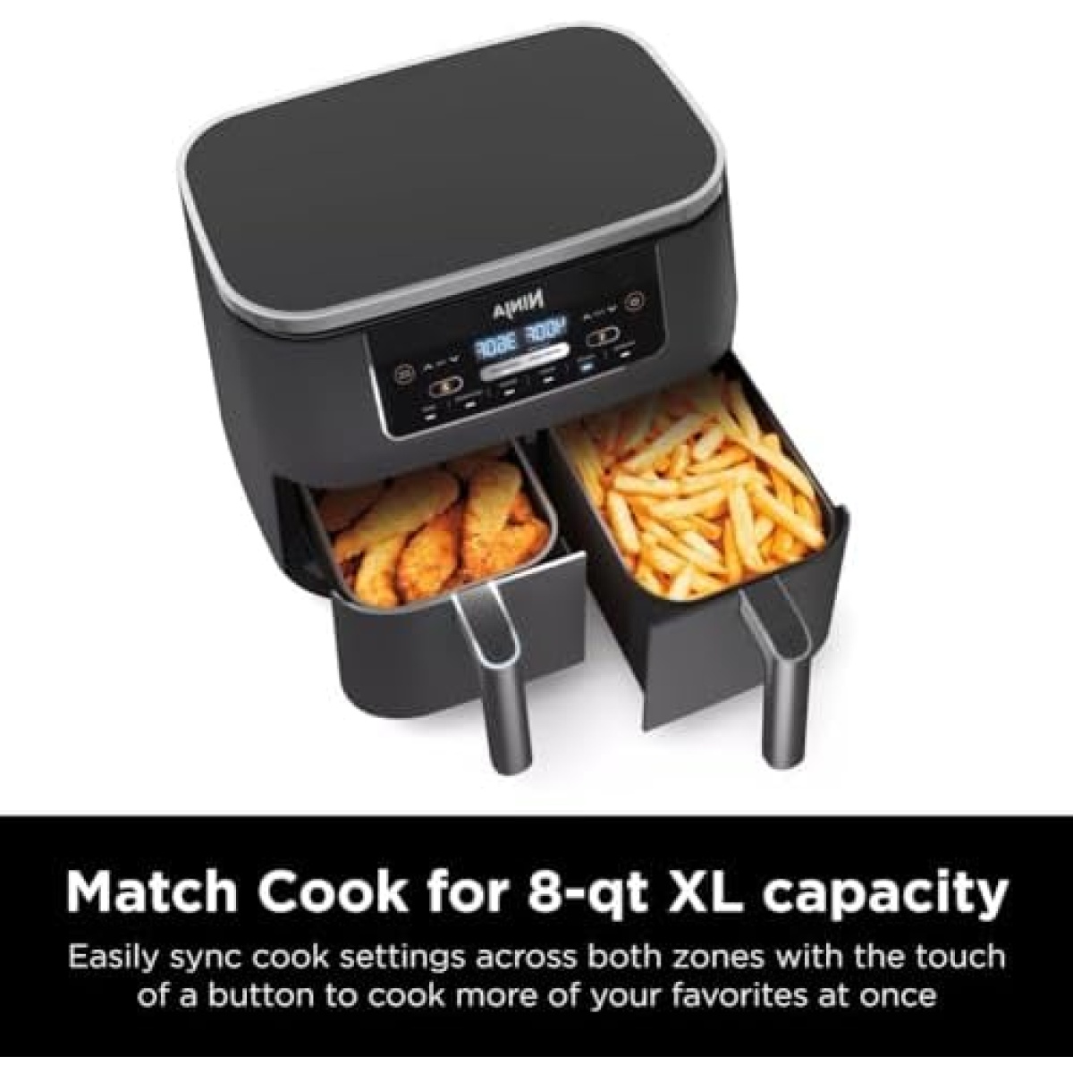 Ninja DZ201 Foodi 8 Quart 6-in-1 DualZone 2-Basket Air Fryer with